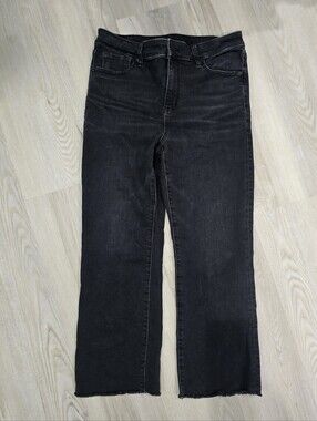 American Eagle Kickboot Crop Black Raw Hem Size 10 REG
